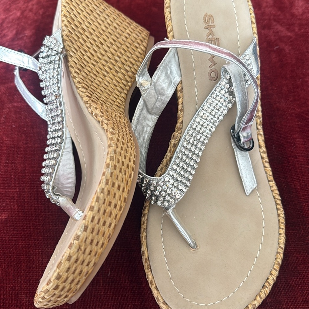 Silver Rhinestone Sandals - Picture 5 of 6